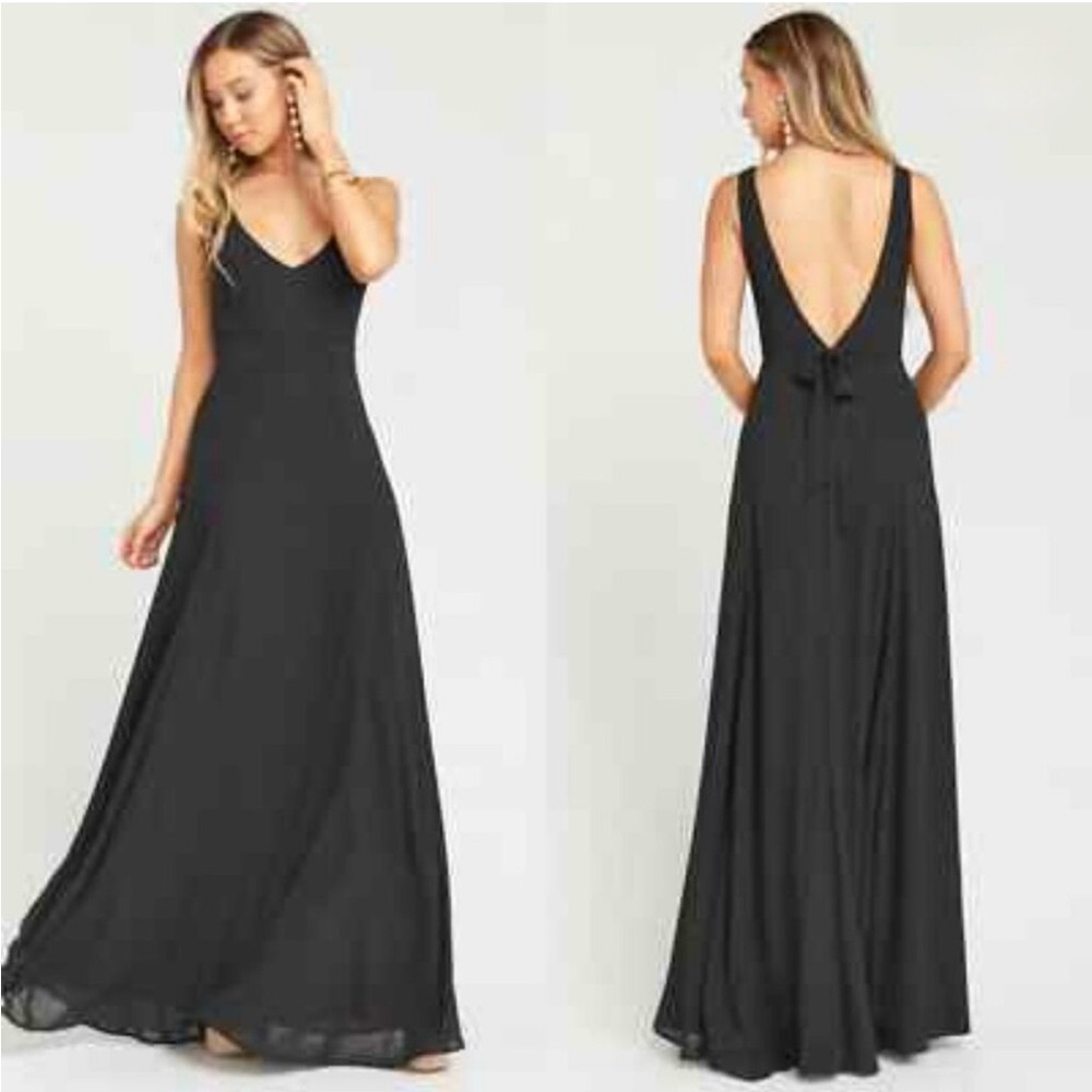 Brand New Show Me Your MuMu Jenn Black Backless Dress - Size XS